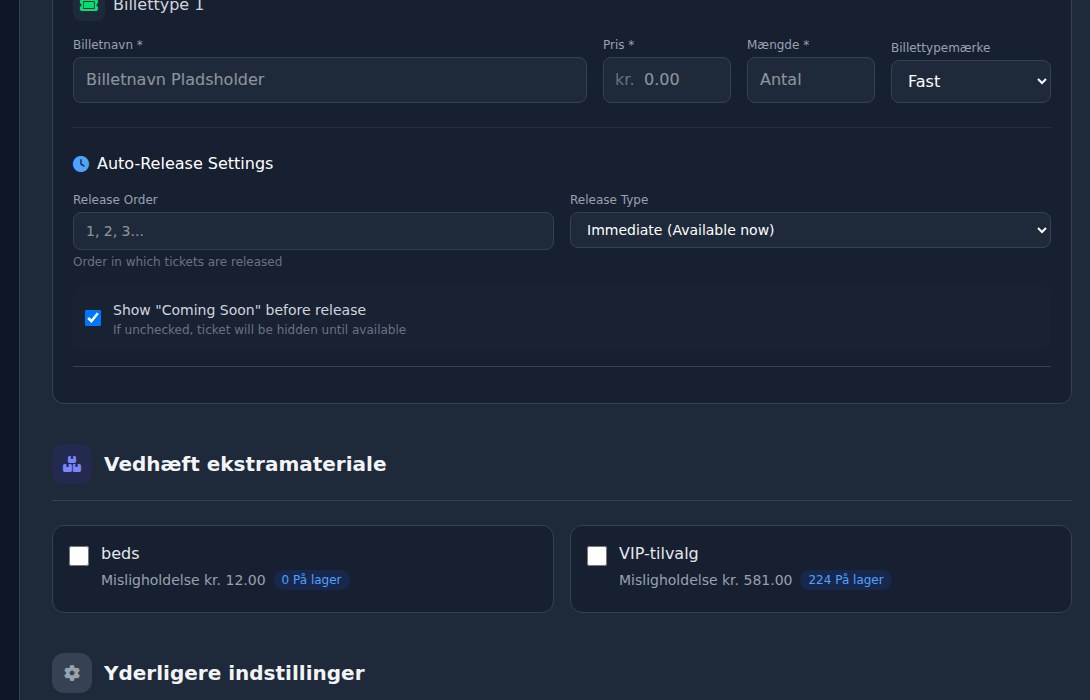 Bilbaro flow screenshot: Opret begivenhed Midt