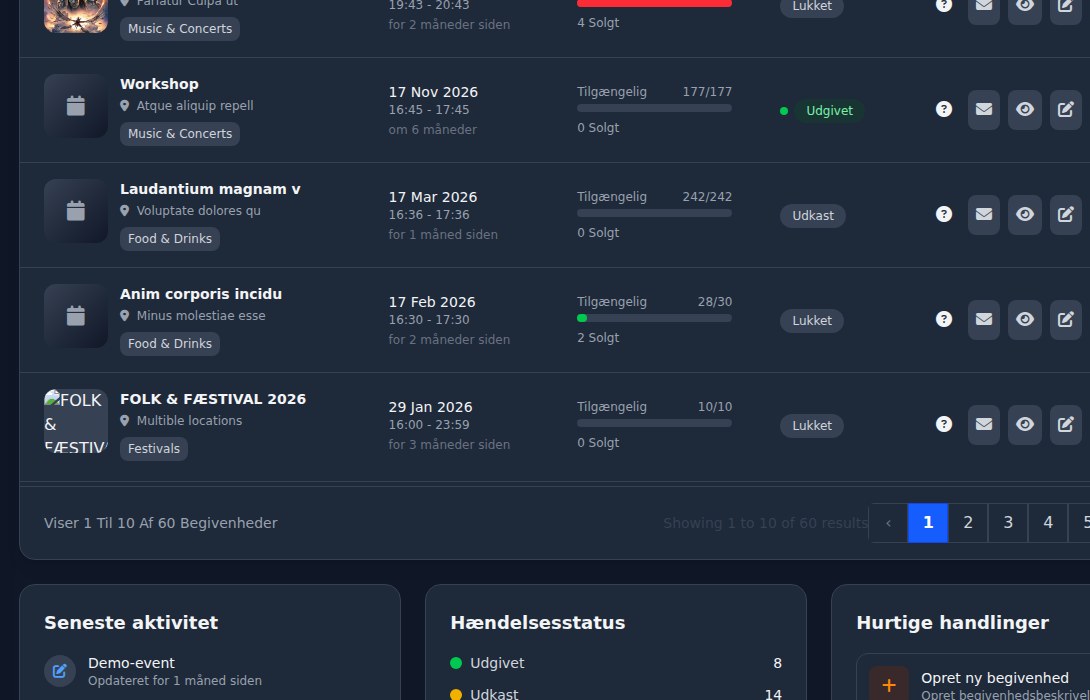Bilbaro flow screenshot: Alle begivenheder Bund
