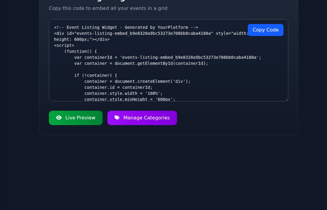 Bilbaro flow screenshot: Embed oversigtskode Midt
