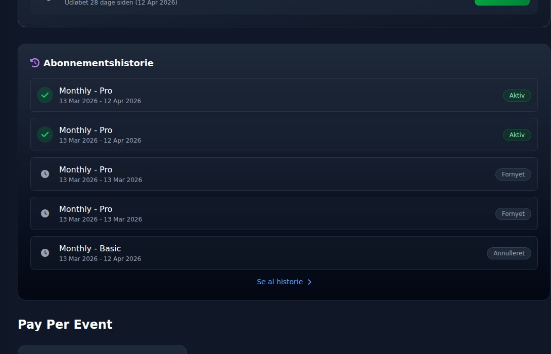 Bilbaro flow screenshot: Hvidliste Overblik