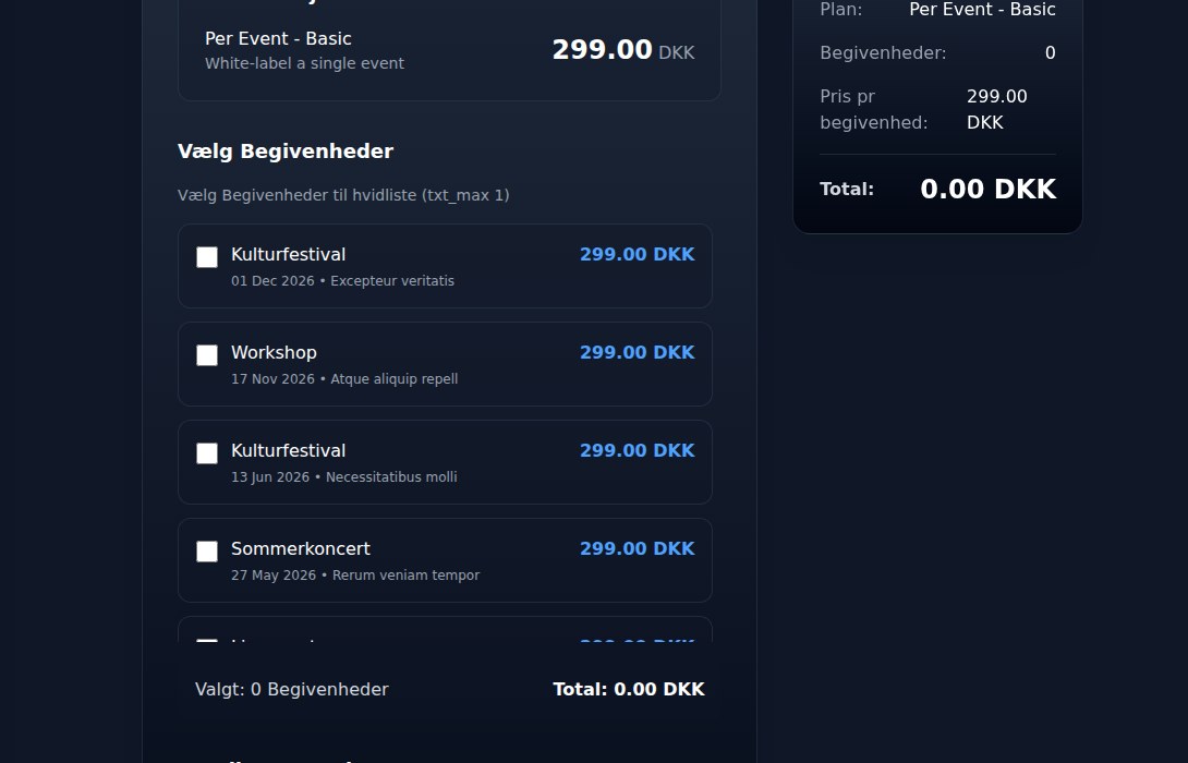 Bilbaro flow screenshot: Køb hvidliste Midt