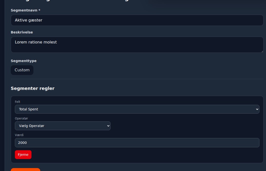 Bilbaro flow screenshot: Segment preview Midt