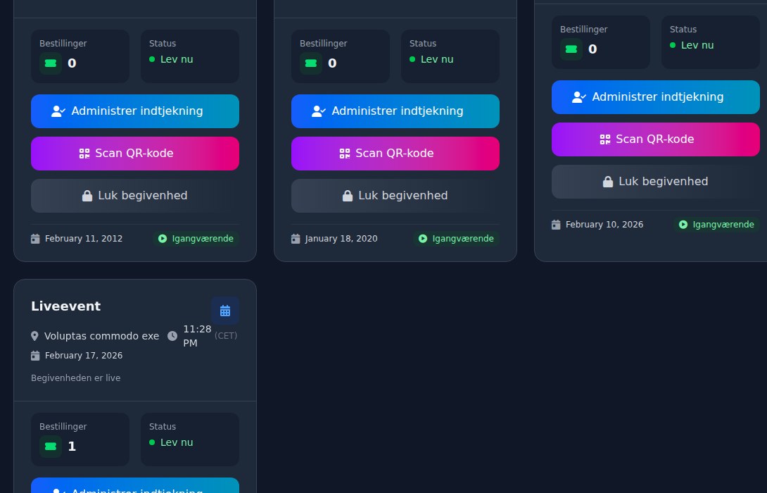 Bilbaro flow screenshot: Event check-in Midt