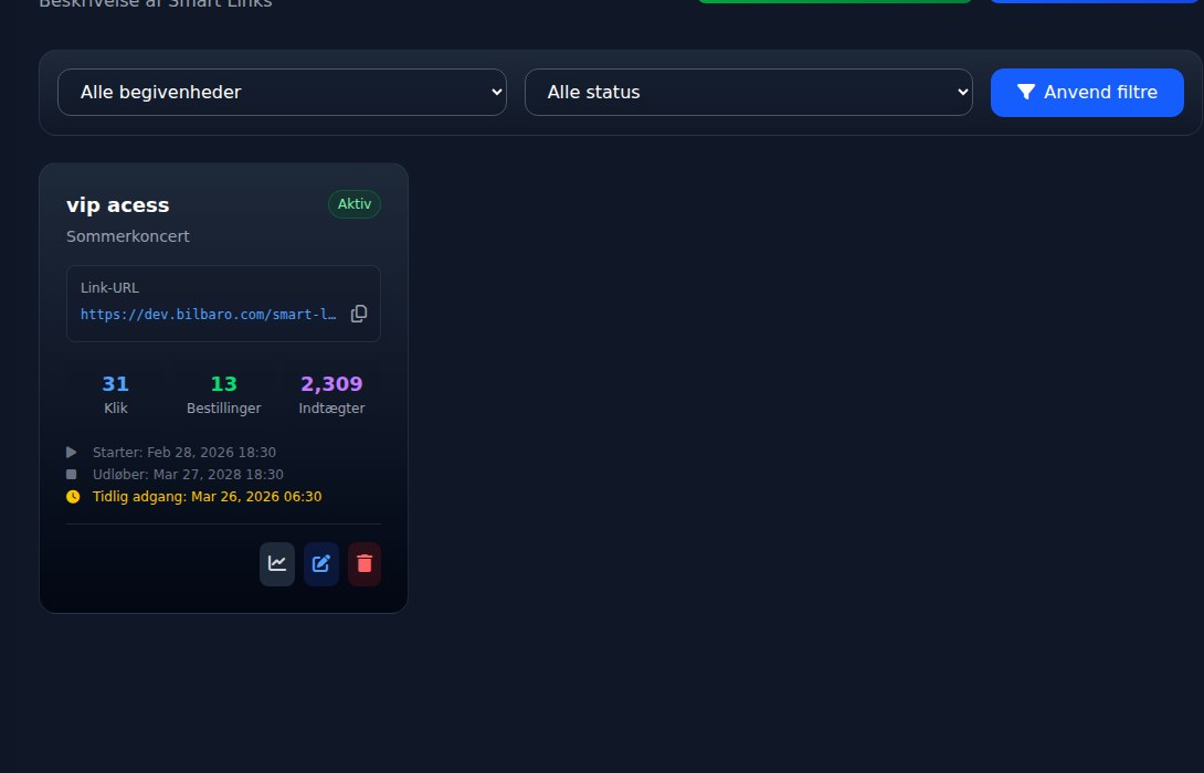 Bilbaro flow screenshot: Smarte links Midt