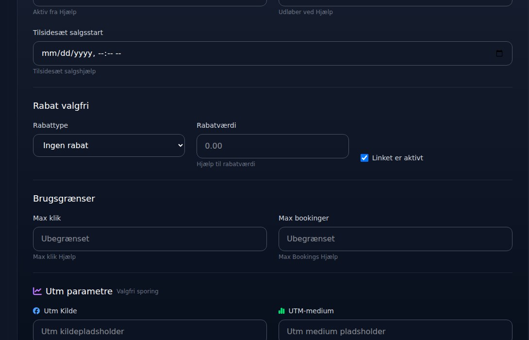 Bilbaro flow screenshot: Opret smart link Detaljer
