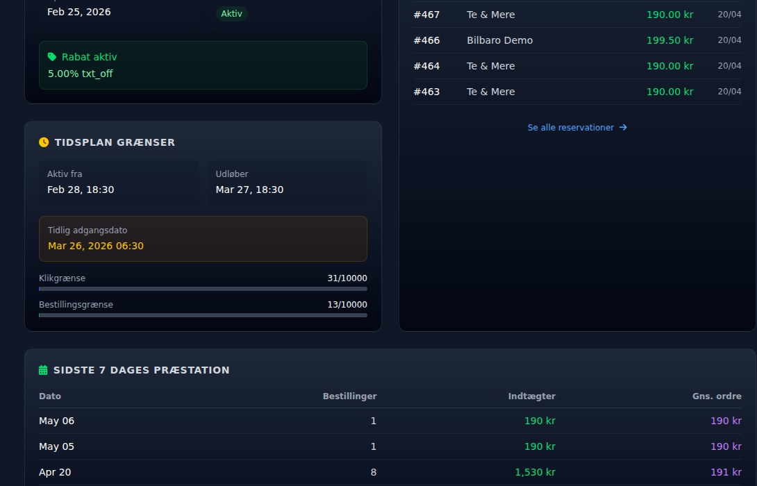 Bilbaro flow screenshot: Smart link detaljer Bund