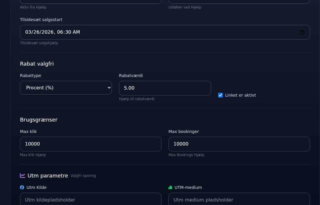 Bilbaro flow screenshot: Rediger smart link Detaljer