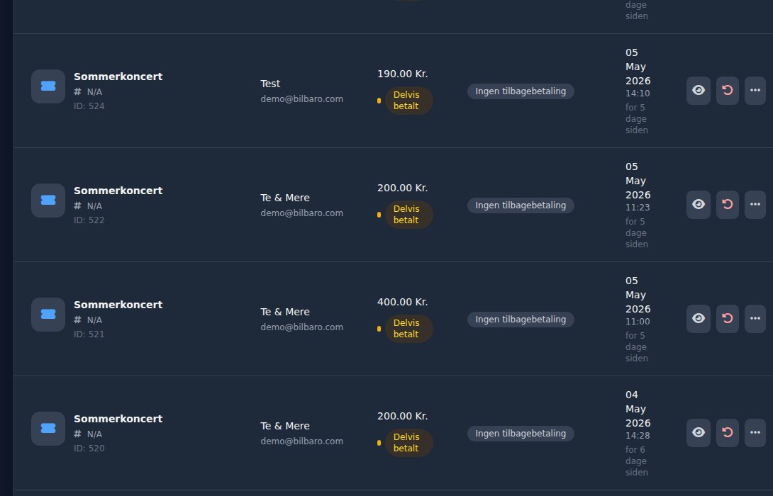 Bilbaro flow screenshot: Refunderinger Overblik