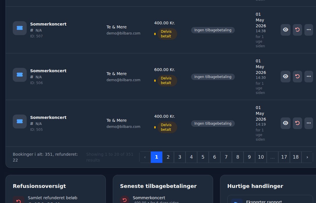 Bilbaro flow screenshot: Refunderinger Bund