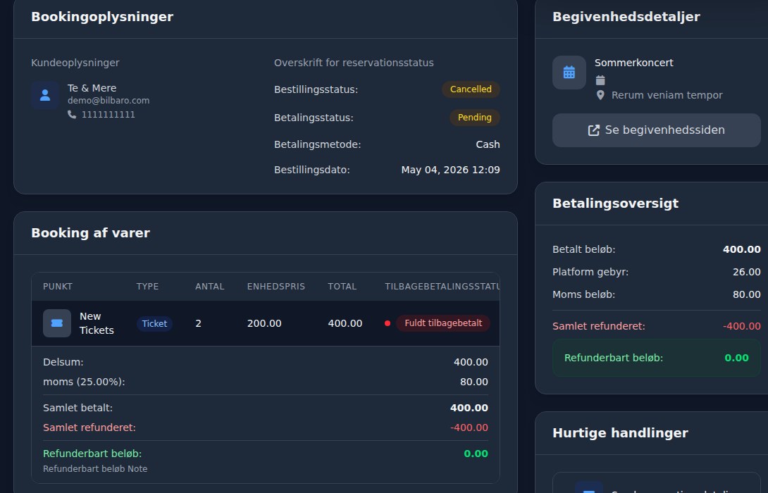 Bilbaro flow screenshot: Opret refundering Midt