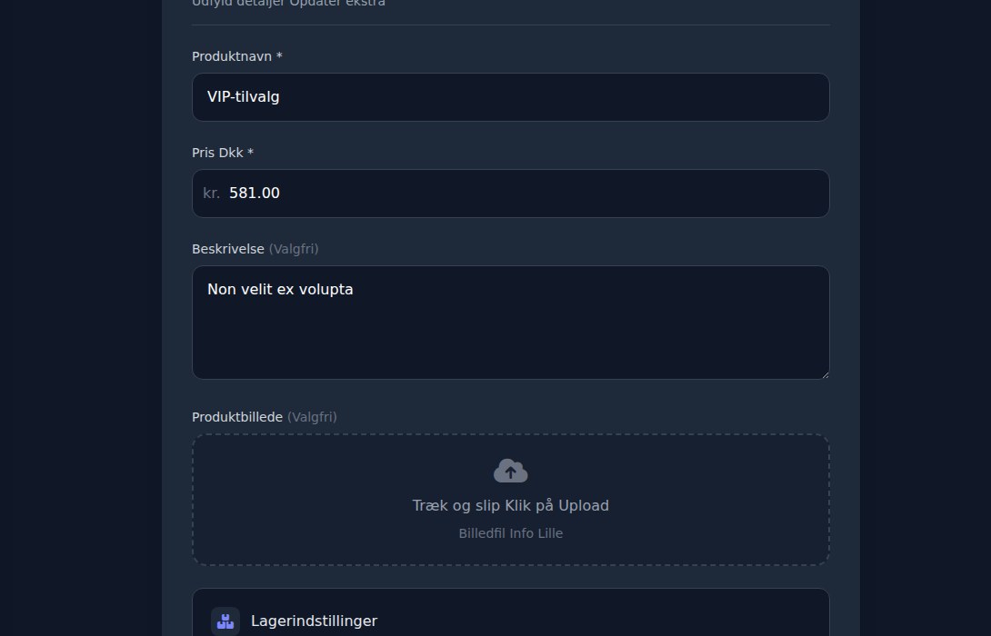 Bilbaro flow screenshot: Rediger ekstra Midt