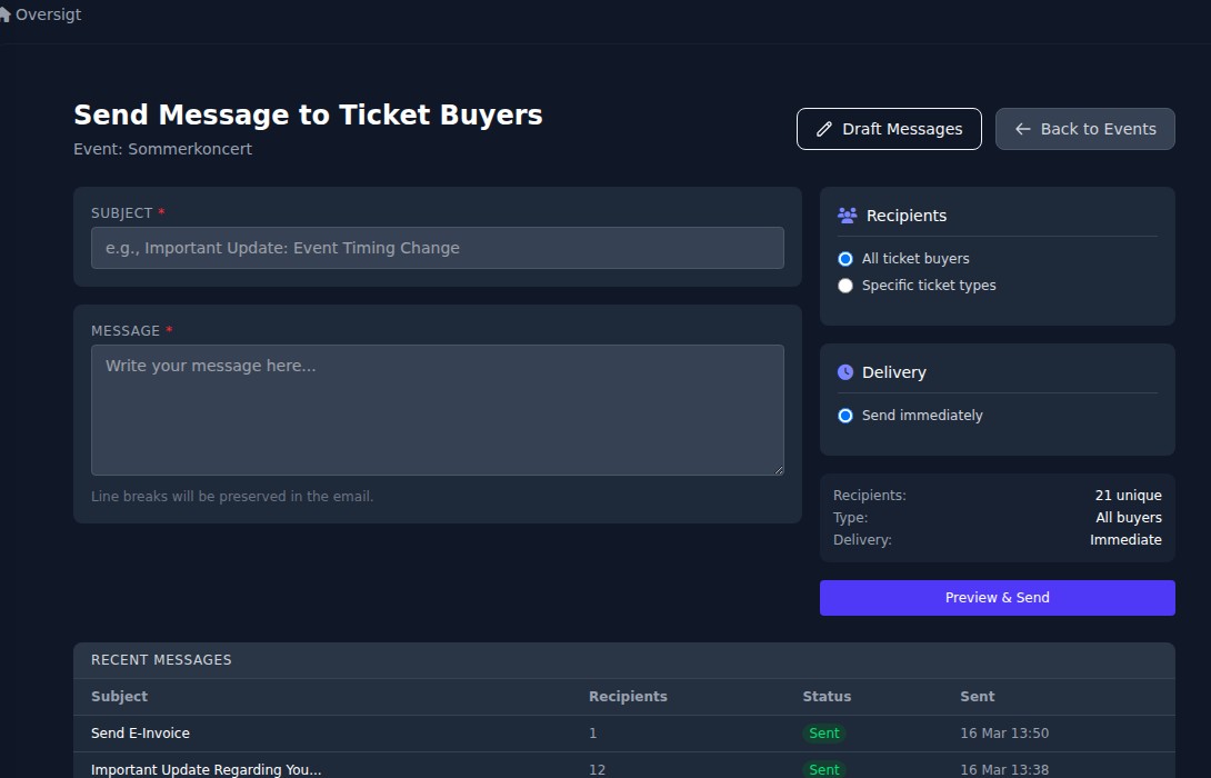 Bilbaro dashboard: Ny servicebesked