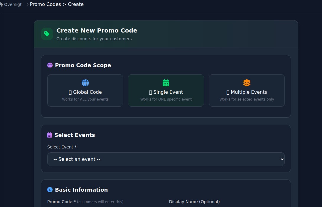 Bilbaro dashboard: Opret rabatkode